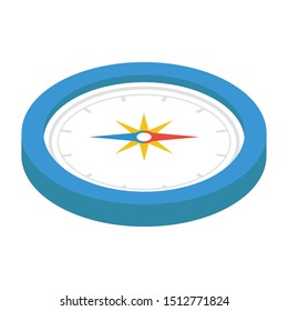 
Safari compass, directional tool to explore and find destination, isometric icon
