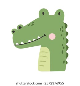 Safari crocodile animal isolated, tropical animal, kids illustration, cartoon vector