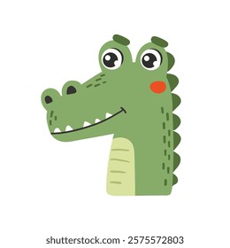 Safari crocodile animal isolated, tropical animal, kids illustration, cartoon vector