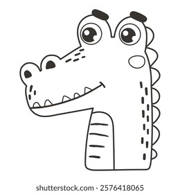 Safari crocodile animal isolated, tropical animal, kids illustration, cartoon vector