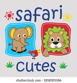 safari cutes design cartoon vector illustration for print