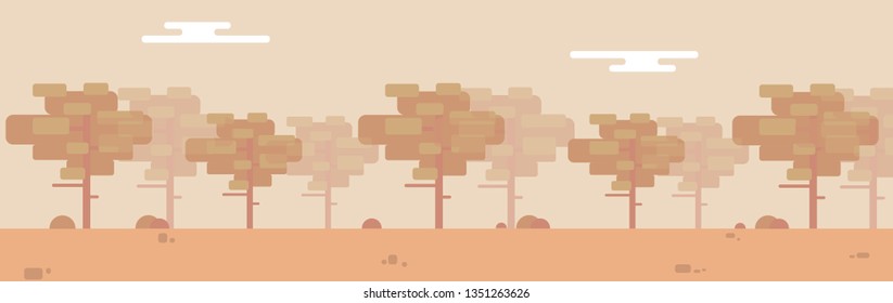 Safari desert background in flat style. Vector 
