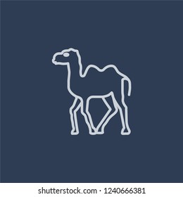 safari desert icon. Trendy flat vector line safari desert icon on dark blue background from Architecture and Travel collection. 