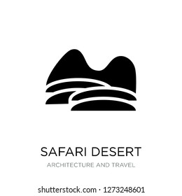safari desert icon vector on white background, safari desert trendy filled icons from Architecture and travel collection, safari desert simple element illustration