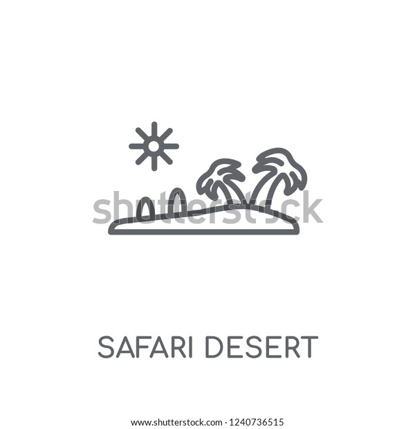 safari\
desert linear icon. Modern outline safari desert logo concept on\
white background from Architecture and Travel collection. Suitable\
for use on web apps, mobile apps and print\
media.
