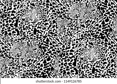 Safari dreams design. Seamless vector pattern with small leopard spots on white background. Ethnic textile collection.