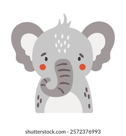 Safari elephant animal isolated, tropical animal, kids illustration, cartoon vector
