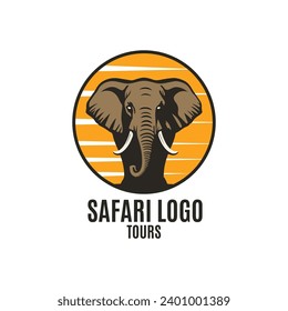 Safari Elephant Vector Logo Design