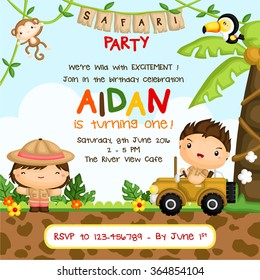 Safari Forest Birthday Invitation