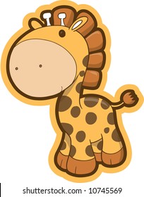 Safari Giraffe Vector Illustration
