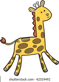 Safari Giraffe Vector Illustration