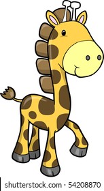 Safari Giraffe Vector Illustration