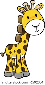 Safari Giraffe Vector Illustration