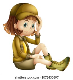 Safari Girl on White Background illustration