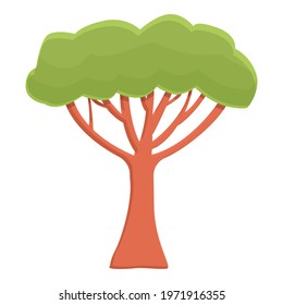 Safari green tree icon. Cartoon of Safari green tree vector icon for web design isolated on white background
