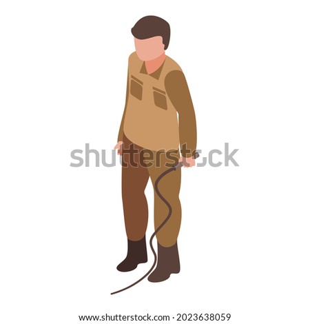 Safari guide icon isometric vector. Zoo keeper. Tourist tour