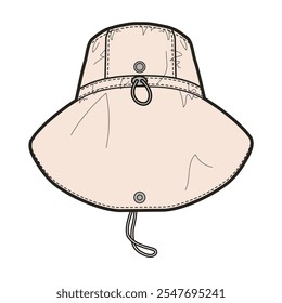 Sombrero del safari para el dibujo técnico del diseño de los muchachos por el ilustrador de adobe.