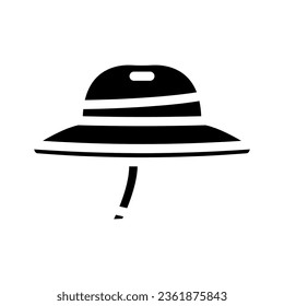safari hat cap glyph icon vector. safari hat cap sign. isolated symbol illustration