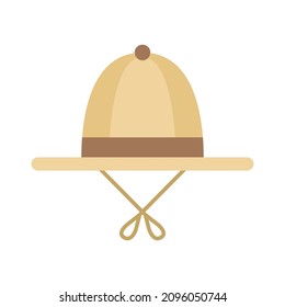 Safari hat flat icon. Clipart cartoon illustration. Vector sign for mobile app and web sites. 