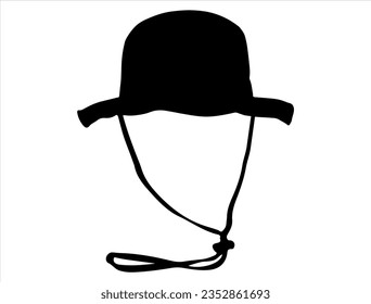 Safari hat silhouette vector art white background