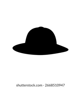 Safari hat silhouette vector flat illustration design. 