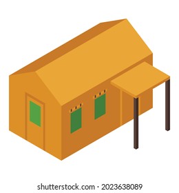 Safari house icon isometric vector. African hut. Village landscape