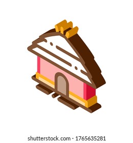 Safari House Icon Vector. Isometric Safari House sign. color isolated symbol illustration