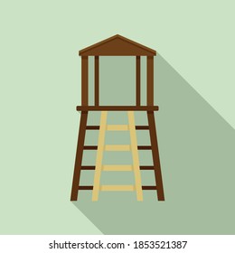 Safari hunter tower icon. Flat illustration of safari hunter tower vector icon for web design