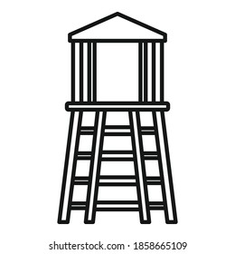Safari hunter tower icon. Outline safari hunter tower vector icon for web design isolated on white background