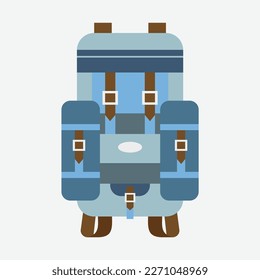 Icono de la mochila de caza de Safari. Ilustración plana del icono vectorial de la mochila de caza de safari para diseño web