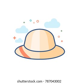 Safari icon icon in outlined flat color style. Vector illustration.