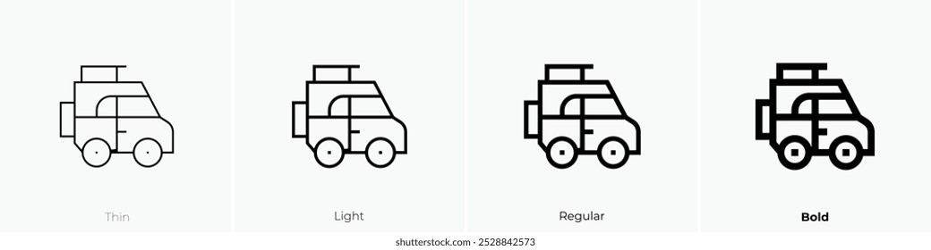 safari icon. Thin, Light Regular And Bold style design isolated on white background