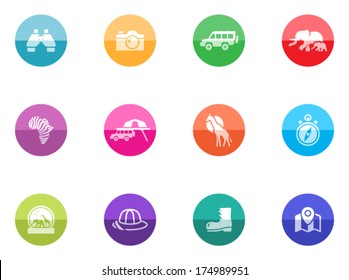 Safari icons in color circles.