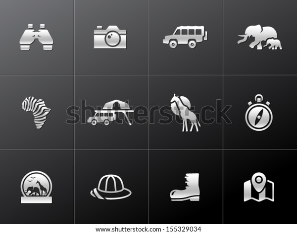 Safari icons in metallic\
style