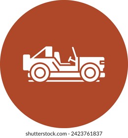 Safari Jeep Glyph Circle Style Icon