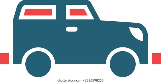 Safari Jeep Glyph Two Color Icon For Personal And Commercial Use.
