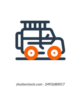 Safari Jeep on Desert Vector Icon