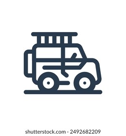 Safari Jeep on Desert Vector Icon