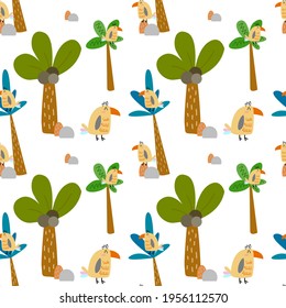 Safari jungle animals seamless pattern for scrapbooking, decoration, fabric