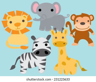 Safari Jungle Zoo Animal Characters