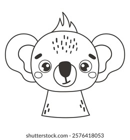 Safari koala animal isolated, tropical animal, kids illustration, cartoon vector