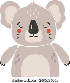  Safari koala animal vector, Abstract baby animal vector, cute animal isolated, adorable koala animal, kids vector illustration