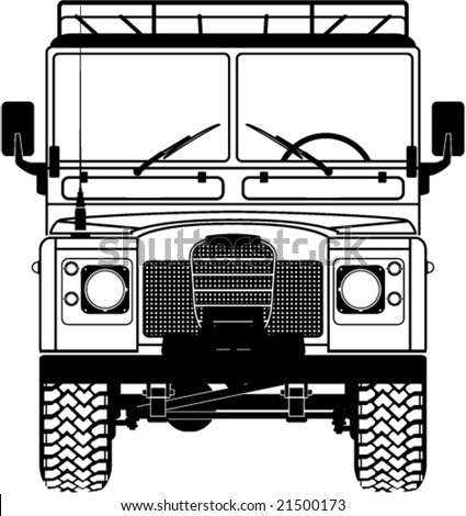 Safari Land-Rover Front of the Car. Vector