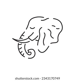 Safari line icon. Wildlife African silhouettes with African wild animals in different habitats. Safari park tour tourists