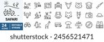 safari line web icons. African Animals, ecotourism activities. national parks. Editable stroke.