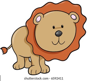 Safari Lion Vector Illustration