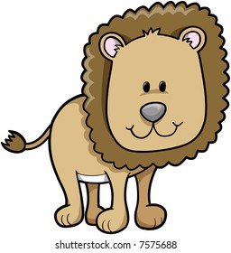 Safari Lion Vector Illustration