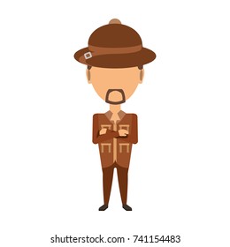 safari man  vector illustration