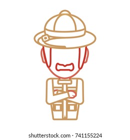 safari man vector illustration