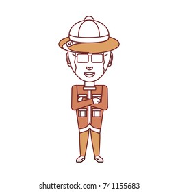 safari man  vector illustration